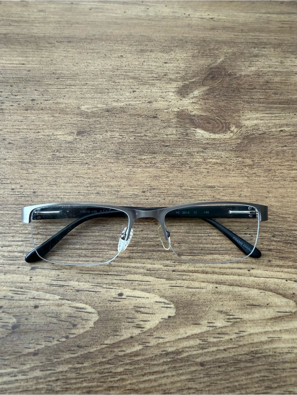 Perry Ellis Eyeglasses Frame PE 331-2 Mens Gunmetal Half Rim Rectangle 54-18-140